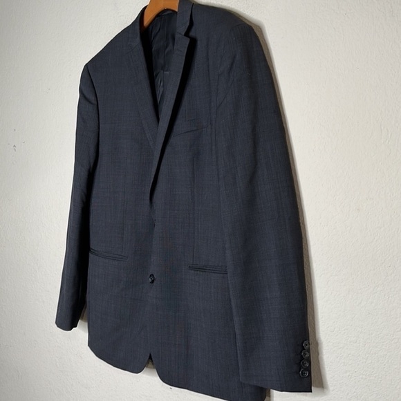 Macys Men’s Slim Fit Wool Suit Jacket Two Button Sportcoat Blazer Gray 42R - Picture 14 of 16